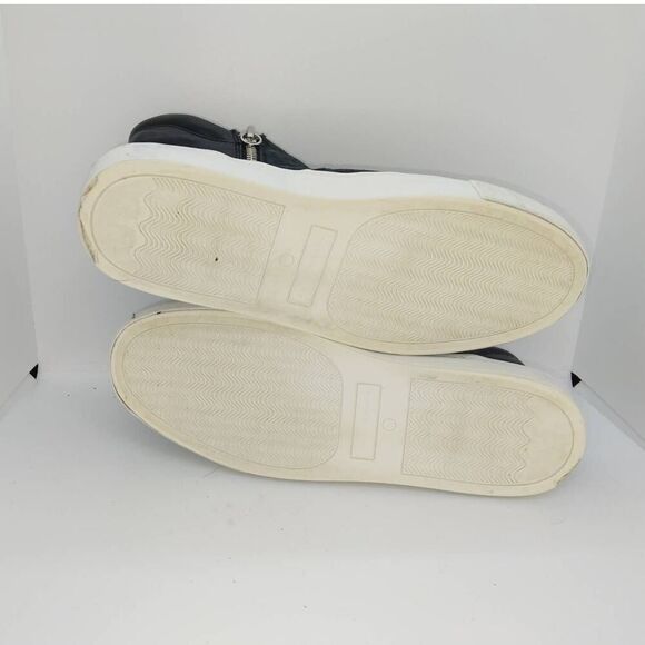 Zara Designer Women's Pre-owned Black Leather & Suede Hi-Top Sneakers- sz. 6 1/2 - Picture 5 of 6